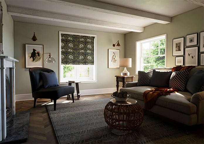 William Morris At Home African Marigold Velvet, Cornflower - Twist&Fit Roman Blind - Image 7